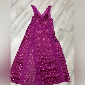Free people intimately pink polka dot slip dress size small new